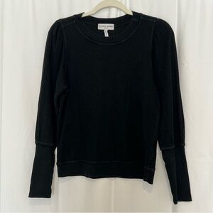 APIECE APART Olimpio Organic Cotton Sweatshirt Women's Sz XS Black Puff Sleeve